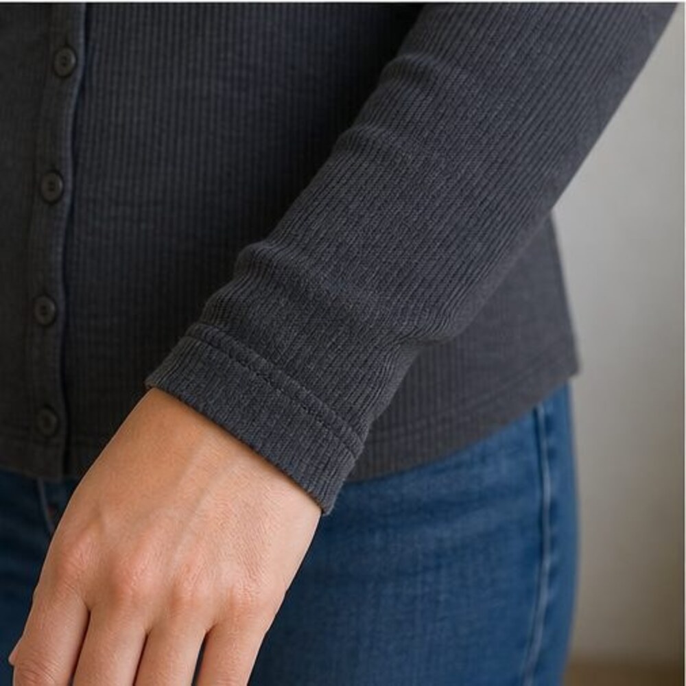 Charcoal Ruffle Blouse - Picture 5 of 6